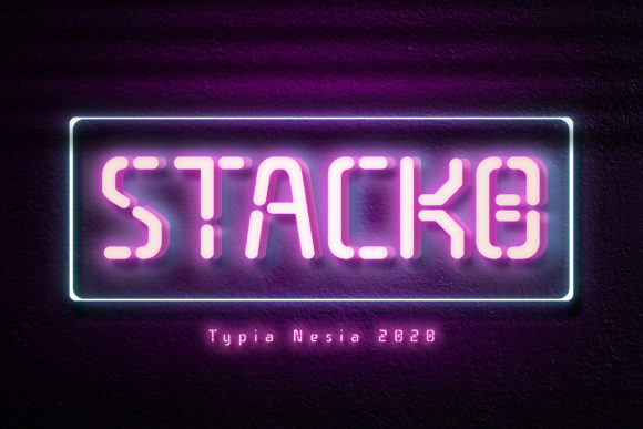 Stacko: A Neon Display Font for Creative Expression